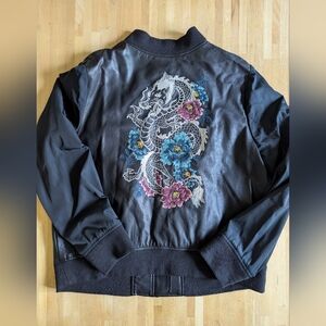 Torrid Dragon Embroidered Bomber Jacket 2X